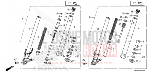 GABEL, VORNE CBR650RAM de 2021